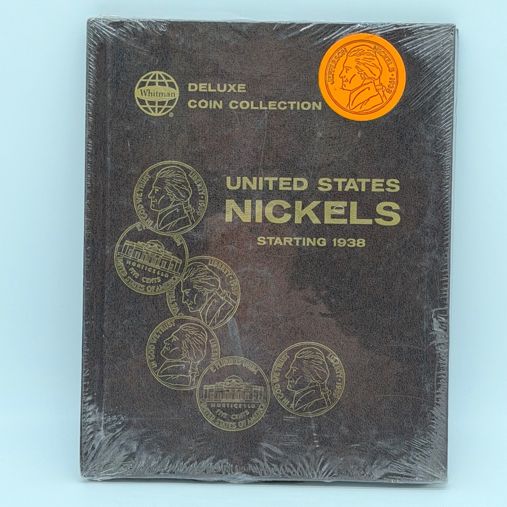 Whitman Deluxe Coin Album Jefferson Nickels 1938 Sealed NOS Vintage Book‎
